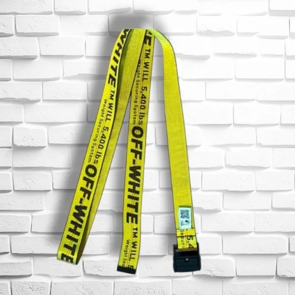 OFF-WHITE Yellow Industrial Logo Buckle Belt One Size - Picture 4 of 4